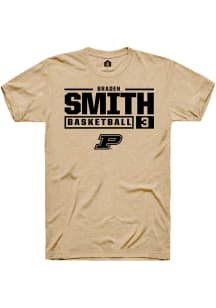 Braden Smith  Purdue Boilermakers Gold Rally NIL Stacked Box Short Sleeve T Shirt