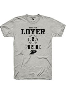 Fletcher Loyer  Purdue Boilermakers Ash Rally NIL Sport Icon Short Sleeve T Shirt