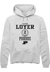 Fletcher Loyer  Rally Purdue Boilermakers Mens White NIL Sport Icon Long Sleeve Hoodie