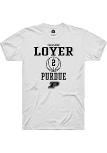 Fletcher Loyer  Purdue Boilermakers White Rally NIL Sport Icon Short Sleeve T Shirt
