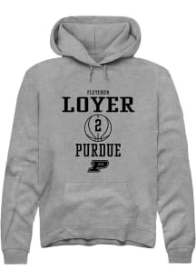 Fletcher Loyer  Rally Purdue Boilermakers Mens Grey NIL Sport Icon Long Sleeve Hoodie
