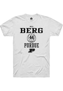Will Berg  Purdue Boilermakers White Rally NIL Sport Icon Short Sleeve T Shirt