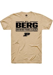 Will Berg  Purdue Boilermakers Gold Rally NIL Stacked Box Short Sleeve T Shirt