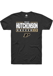 Megan Hutchinson Black Purdue Boilermakers NIL Stacked Box Short Sleeve T Shirt