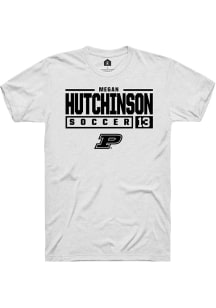 Megan Hutchinson White Purdue Boilermakers NIL Stacked Box Short Sleeve T Shirt