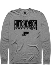 Megan Hutchinson Rally Mens Graphite Purdue Boilermakers NIL Stacked Box Tee