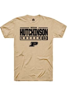 Megan Hutchinson Gold Purdue Boilermakers NIL Stacked Box Short Sleeve T Shirt