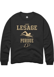 Lance Lesage Rally Mens Black Purdue Boilermakers NIL Sport Icon Crew Sweatshirt
