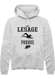 Lance Lesage Rally Mens White Purdue Boilermakers NIL Sport Icon Hooded Sweatshirt