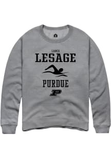 Lance Lesage Rally Mens Graphite Purdue Boilermakers NIL Sport Icon Crew Sweatshirt