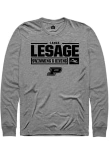 Lance Lesage Rally Mens Graphite Purdue Boilermakers NIL Stacked Box Tee