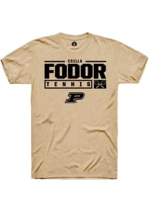 Csilla Fodor  Purdue Boilermakers Gold Rally NIL Stacked Box Short Sleeve T Shirt
