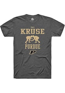 Trey Kruse  Purdue Boilermakers Dark Grey Rally NIL Sport Icon Short Sleeve T Shirt