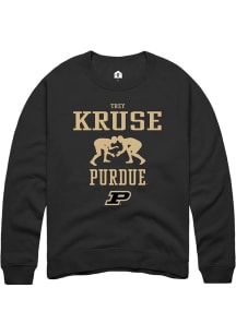 Trey Kruse Rally Mens Black Purdue Boilermakers NIL Sport Icon Crew Sweatshirt