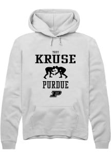 Trey Kruse Rally Mens White Purdue Boilermakers NIL Sport Icon Hooded Sweatshirt