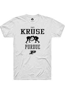 Trey Kruse  Purdue Boilermakers White Rally NIL Sport Icon Short Sleeve T Shirt