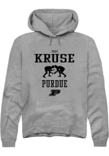 Trey Kruse Rally Mens Graphite Purdue Boilermakers NIL Sport Icon Hooded Sweatshirt