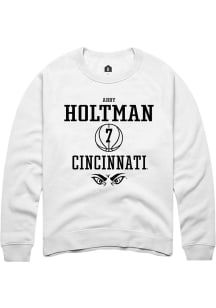 Abby Holtman  Rally Cincinnati Bearcats Mens White NIL Sport Icon Long Sleeve Crew Sweatshirt
