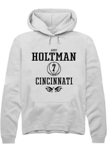 Abby Holtman  Rally Cincinnati Bearcats Mens White NIL Sport Icon Long Sleeve Hoodie