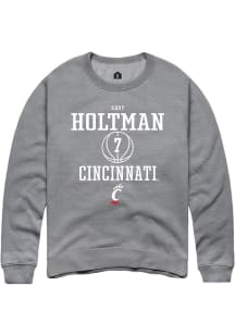 Abby Holtman  Rally Cincinnati Bearcats Mens Grey NIL Sport Icon Long Sleeve Crew Sweatshirt