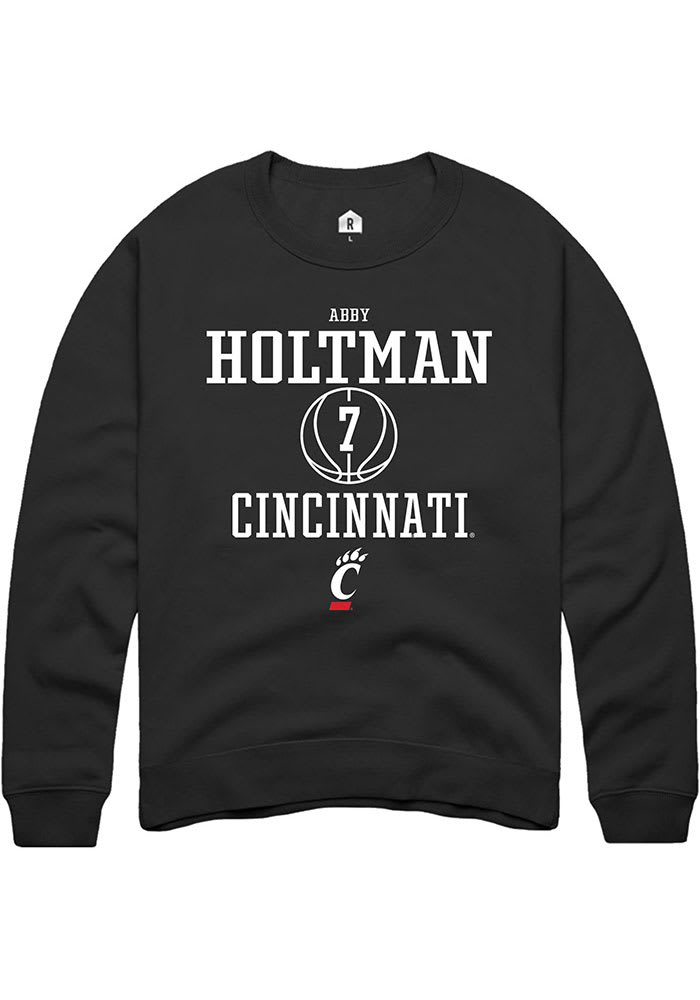 Abby Holtman Rally Cincinnati Bearcats Mens Black NIL Sport Icon Long Sleeve Crew Sweatshirt