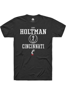 Abby Holtman  Cincinnati Bearcats Black Rally NIL Sport Icon Short Sleeve T Shirt