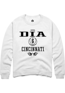 Aïcha Dia Rally Mens White Cincinnati Bearcats NIL Sport Icon Crew Sweatshirt