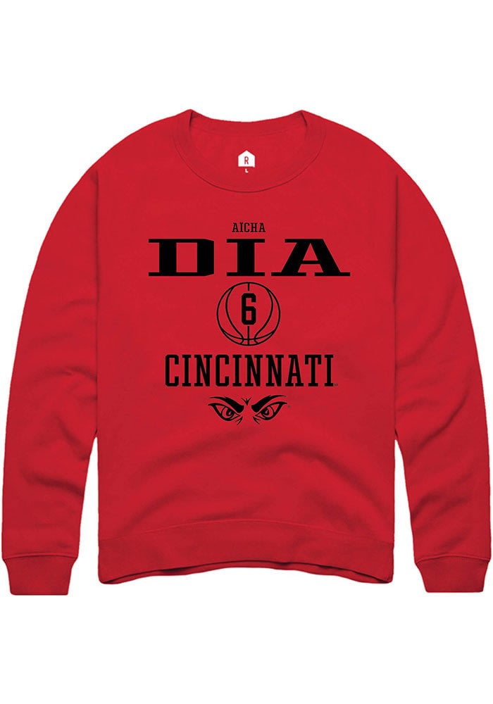 Aïcha Dia Rally Cincinnati Bearcats Mens Red NIL Sport Icon Long Sleeve Crew Sweatshirt