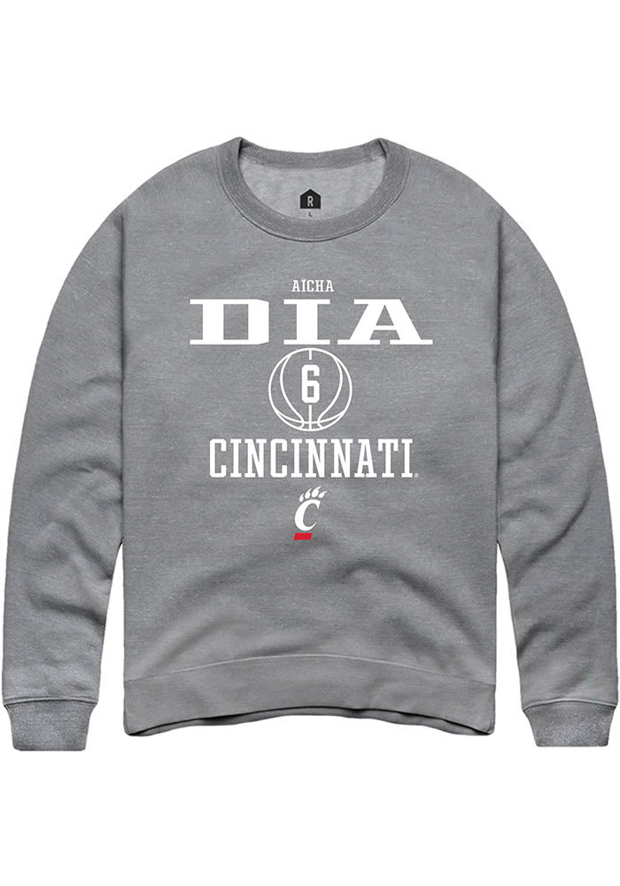 Aïcha Dia Rally Cincinnati Bearcats Mens Graphite NIL Sport Icon Long Sleeve Crew Sweatshirt