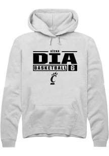 Aïcha Dia Rally Mens White Cincinnati Bearcats NIL Stacked Box Hooded Sweatshirt