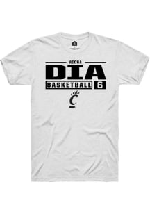Aïcha Dia White Cincinnati Bearcats NIL Stacked Box Short Sleeve T Shirt
