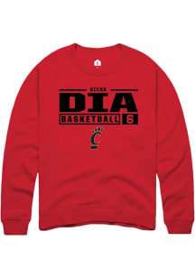 Aïcha Dia Rally Mens Red Cincinnati Bearcats NIL Stacked Box Crew Sweatshirt