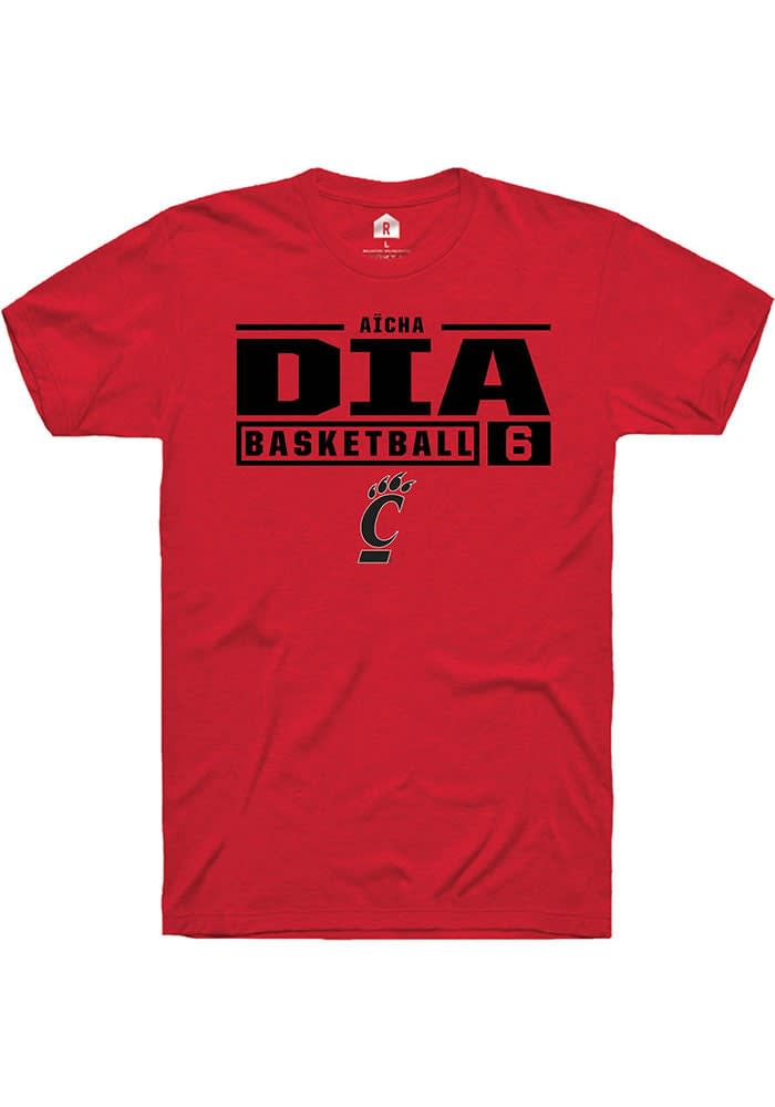 Aïcha Dia Cincinnati Bearcats Rally Red NIL Stacked Box Short Sleeve T ...