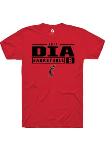 Aïcha Dia Red Cincinnati Bearcats NIL Stacked Box Short Sleeve T Shirt