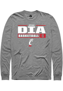 Aicha Dia Rally Mens Graphite Cincinnati Bearcats NIL Stacked Box Tee