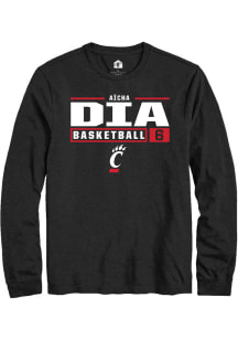 Aicha Dia Rally Mens Black Cincinnati Bearcats NIL Stacked Box Tee