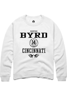 Ramiyah Byrd  Rally Cincinnati Bearcats Mens White NIL Sport Icon Long Sleeve Crew Sweatshirt