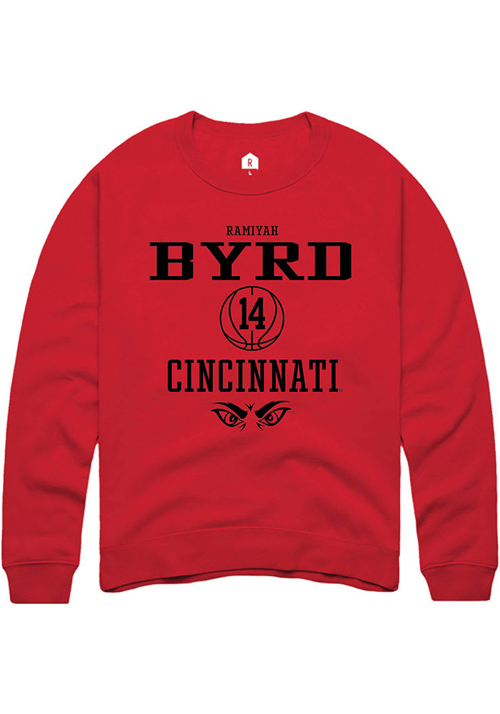 Ramiyah Byrd Rally Cincinnati Bearcats Mens Red NIL Sport Icon Long Sleeve Crew Sweatshirt