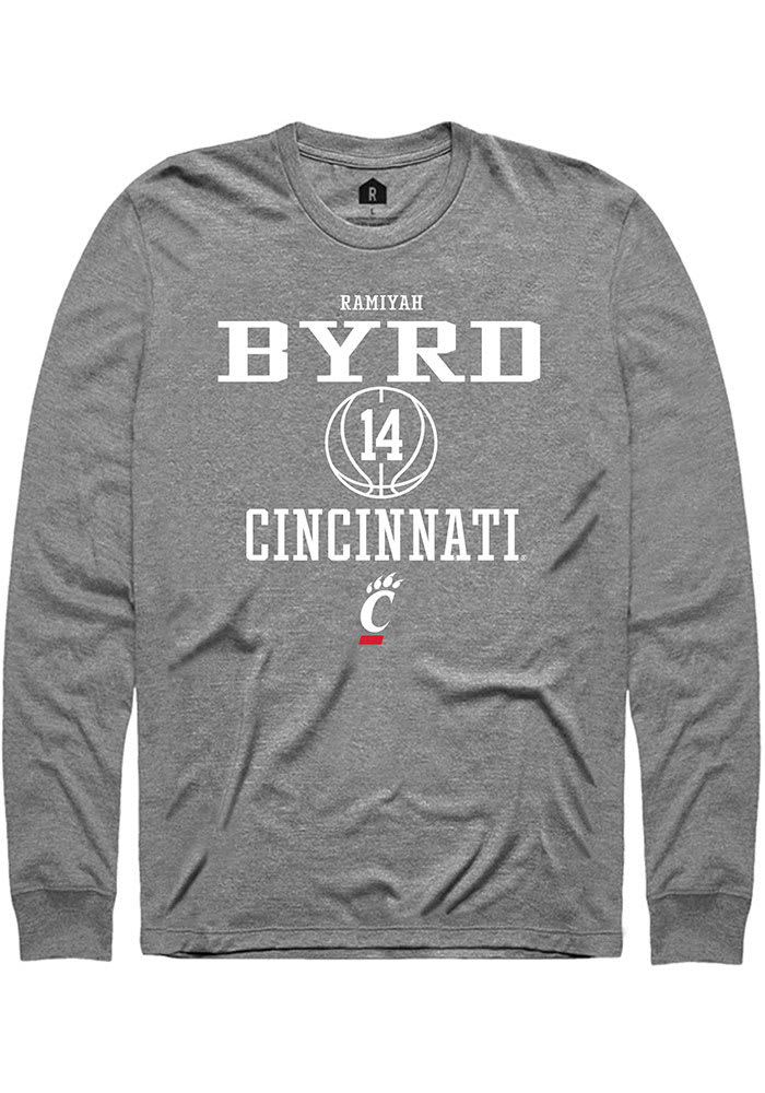 Ramiyah Byrd Cincinnati Bearcats Grey Rally NIL Sport Icon Long Sleeve T Shirt