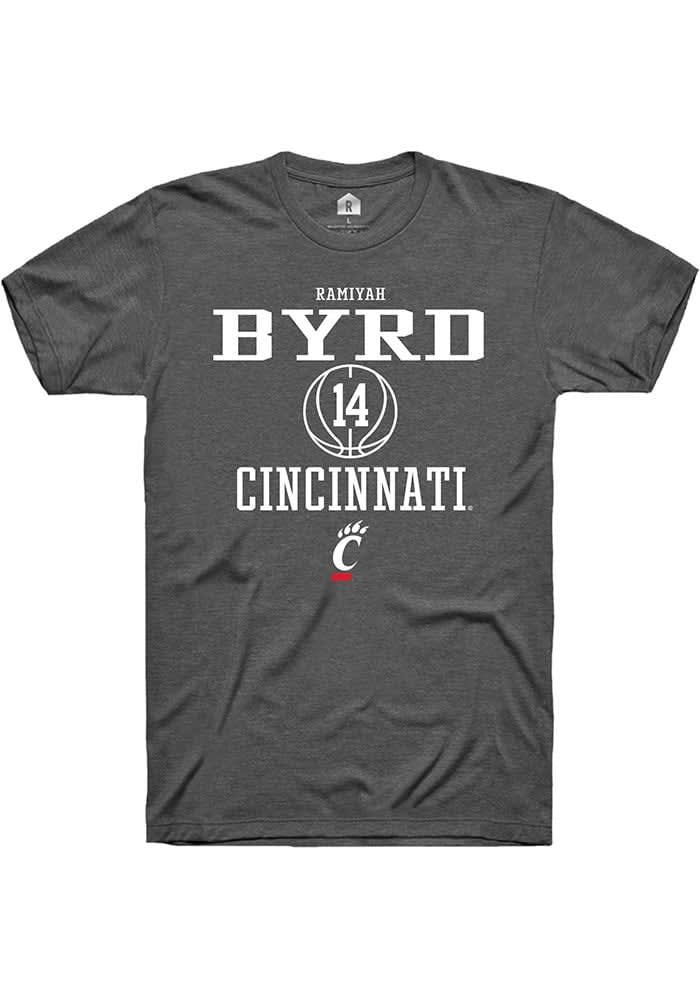 Ramiyah Byrd  Cincinnati Bearcats Dark Grey Rally NIL Sport Icon Short Sleeve T Shirt