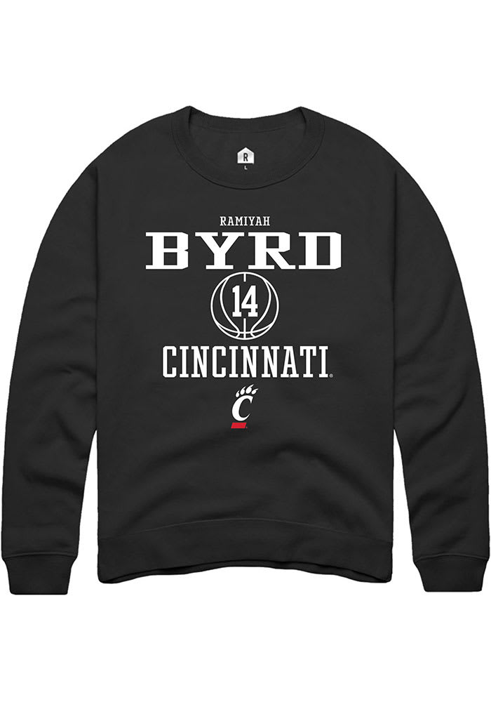 Ramiyah Byrd Rally Cincinnati Bearcats Mens Black NIL Sport Icon Long Sleeve Crew Sweatshirt