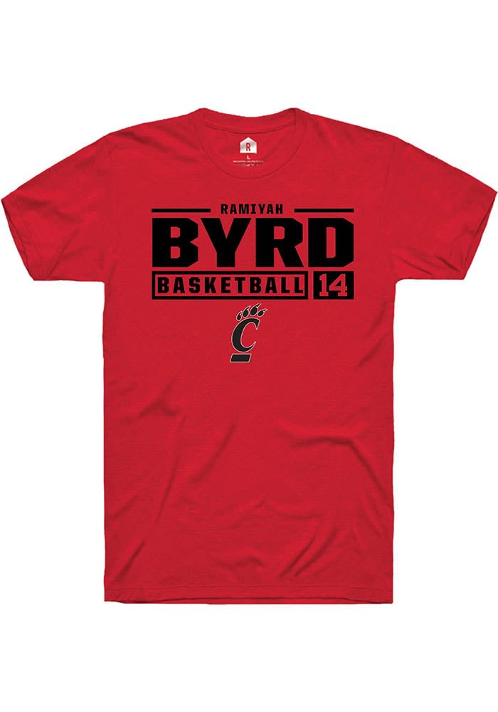 Ramiyah Byrd Cincinnati Bearcats Red Rally NIL Stacked Box Short Sleeve T Shirt