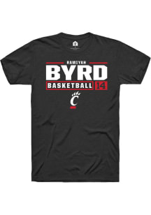 Ramiyah Byrd  Cincinnati Bearcats Black Rally NIL Stacked Box Short Sleeve T Shirt