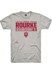 Kurtis Rourke  Indiana Hoosiers Ash Rally NIL Stacked Box Short Sleeve T Shirt