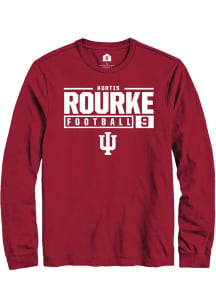 Kurtis Rourke Rally Mens Red Indiana Hoosiers NIL Stacked Box Tee