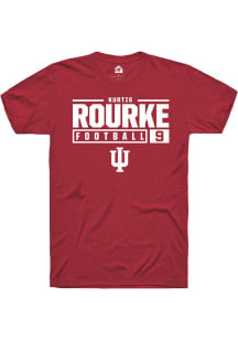 Kurtis Rourke  Indiana Hoosiers Red Rally NIL Stacked Box Short Sleeve T Shirt
