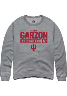 Yarden Garzon  Rally Indiana Hoosiers Mens Grey NIL Stacked Box Long Sleeve Crew Sweatshirt