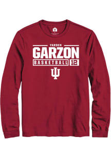 Yarden Garzon  Indiana Hoosiers Red Rally NIL Stacked Box Long Sleeve T Shirt