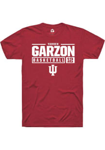 Yarden Garzon  Indiana Hoosiers Red Rally NIL Stacked Box Short Sleeve T Shirt