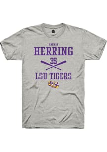 Griffin Herring  LSU Tigers Ash Rally NIL Sport Icon Short Sleeve T Shirt